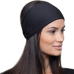 BISMAADH Synthetic Headband for Women & Men - Wide, Moisture Wicking & Non-Slip Exercise Hairband or Sports Sweatband - Keep Your Hair in Place - Performance Stretch & Ideal for Running & Yoga (Black)-27