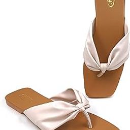 women flats slippers stylish model fashion flat casual daily use beige cream off white t strap sandals t-strap ladies slipper chappal flip flops for women-image-87