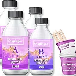Craftinger Cryastal Clear All In One Epoxy Resin 3:1 Mixing Ratio For Resin Art (600 Gm)-picture-32