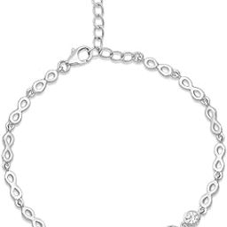 925 Sterling Silver CZ Infinity Rhodium Plating Link Bracelet | Gifts for Women & Girls | With Certificate of Authenticity and 925 Hallmark-image-7