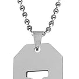 Initial A Letter Necklace for Men Stainless Steel Ball Chain 22 inch Personalized Letter Charm Pendant Jewelry Gift for Boys Women-image-75