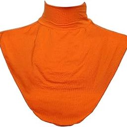Women Modal Faux Turtleneck Half Top Dickey Collar Muslin Hijab Neck Cover Orange-image-16