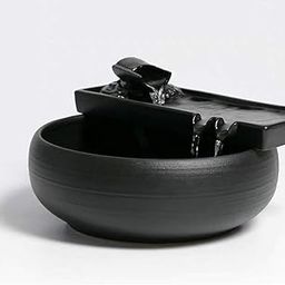 Ceramic Tabletop Fountain for Indoor and Outdoor Table Desk Office Patio (Ceramic Fountain)-image-6