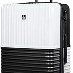 nasher miles Istanbul Hard-Sided ABS and PC Check-in Luggage 24 inch | 65cm | 8 Wheels Medium Trolley Bag for Travel | Suitcase (Black White)-picture-20
