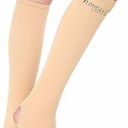 Longfit Compression Stockings for Varicose Veins | Medical Grade Stockings for Pain Relief & Support | Knee Length (One Size, Skin)-image-84