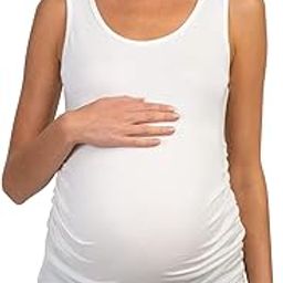 Pregnancy Stretchable Cotton Sleeveless Basic Maternity Tank Top for Pregnant Women Yoga Athletic Vest with Ruched Side for Baby Bump-image-40