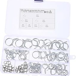 WOONEKY 70pcs Double Wire Spring Hose Clamps for Lines Automotive Replacement Fasteners Design for Cars Motorcycles Leak Prevention Compatibility-image-18