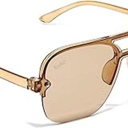 Buddy UV Protected Half Rim Unilens Aviator Unisex Sunglasses (55)-picture-43