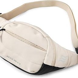 Assembly Unisex Cross Body Fanny Pack with Adjustable Strap (38.5 cms) | Padded Waist Bag with Zipper Pockets for Comfort Travel -Float(Cream)-57