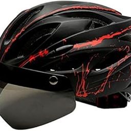 MERISHOPP®4xAdult Bike Helmet Women Men Bicycle Helmet with Magnetic Goggles Black Red|Sporting Goods | Cycling | Helmets & Protective Gear | Helmets-picture-15