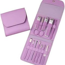 Zabb KAMIKAZE 12 Pcs Manicure Tool Kit Nail Kit Stainless Steel Nail Scissors Pedicure Tool Beauty Set - Folding Bag Portable Manicure Tool Set (Purple)-image-29