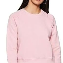 Women's Long Sleeve Solid Round Neck Pullover Fit Fleece Fabric Baby Pink Casual Sweatshirt.-image-12