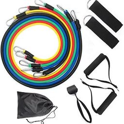 VIULVUK Resistance Bands for Full Body Exercise & Stretching | 11-Piece Home Gym Training Kit for Women Workout | Rubber Fitness Band for Men with Toning Tubes, Door Anchor, Handles, Straps, Carry Bag-image-57