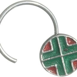 House of Aadyaa Enamel Red & Green Nose Pin for Women | Round 92.5 Sterling Silver Nose Jewelry with Vibrant Enamel Work-image-58