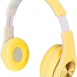 OverEar Noise Canceling Headphones, Adjustable and Retractable Headband, Soft PU Leather with Colorful Breathing Light, for Mobile Phones, Laptops, Tablets (Yellow)-12