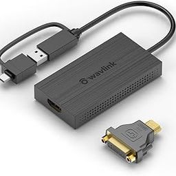 WAVLINK USB 3.0/USB C to HDMI DVI Display Adapter, Type c Adapter, Thunderbolt 3 Compatible External Monitor Converter, 2560x1440 Audio Video Capture Graphics Card Directly to Laptop/PC-31