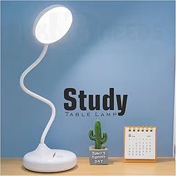 Pick Ur Needs Rechargeable Study Lamp/Desk Lamp with 3 LED Color Yellow/White/Warm White Color Mode Touch Dimmable Brightmess Type C Fast Charging Study Table Lamp-image-5