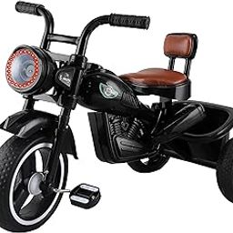 JoyRide Ninja Plug N Play Durable Kids/Pedal Baby Tricycle, Storage Basket, Leather Seat, Led Headlight, Music for 18 Months to 5 Years Boys/Girls/Carrying Capacity Upto 30 Kgs (Black)-29