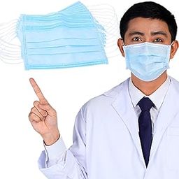 Stylistico Disposable Non-Woven 3 ply Surgical Face Mask with Nose Clip and soft Earloop elastic-12