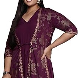 Women's Crepe Fit and Flare Maxi Ethnic Dresses-picture-10