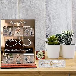 Shaivya Customised Rakhi Gifts Acrylic Photo Frame - Raksha Bandhan Gifts for Brother & Sister - Happy Rakhi Message-image-31