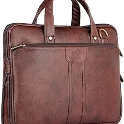 the clownfish Richard Series Faux Leather 14 inch Laptop Bags,Laptop Bags for Men, Briefcase, (Mahogany)-picture-1