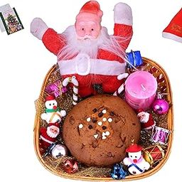 MANTOUSS Christmas Cake Gift Hamper/ Basket -Christmas Plum Cake(300gms), Santa Clause, scenetd Candle ,Christmas Card , Christmas Tree Decoration Set ,Santa Cap-image-19