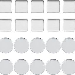 OLYCRAFT 80pcs Metal Make Up Pans Empty Round and Square Aluminum Tins - Silver Cosmetic Storage Containers for Eyeshadow Blush Lipstick Spice Travel Tin Cans-image-17