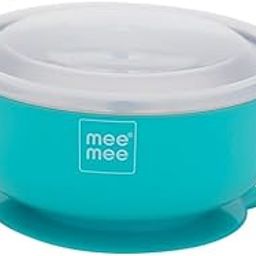 Mee Mee Air Tight Baby Feeding Bowl | BPA Free | Stay Warm Bowl | Food Remains Warm | Multi-Functional Snack/Fruit | Suction Non-Spill Bowl (Blue)-picture-2