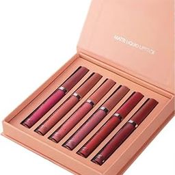 Matte Liquid Lipstick Set, 6 Shades, Long-Lasting, Nude Lip Glossy Combo Pack-image-25