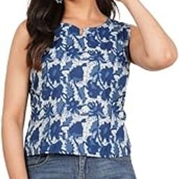 Printed Relaxed Fit Top with V- Neck and Sleeveless Tunic Top Short Top/Kurti-picture-16
