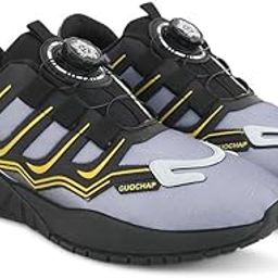 Men's Dial Closure Walking Sneakers with Stylish Panel Design – Lightweight Casual Athletic Walking Shoes-picture-16