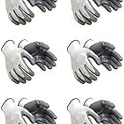 Safe Cure - Nitrile Gloves For Men | Pack Of 10 Pair | Safety Gloves For Men Industrial | Nylon Safety Hand Gloves For General Construction, Recycling, Handling Glass And Metal Sheet |White-10
