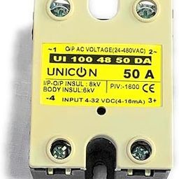 Solid State Relay SSR - DC Input 3-32VDC (4-16 mA) to AC Output 24-480VAC, 50A Current Rating-39