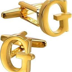 Customised Initial Cufflinks for Men – Letter Monogram Cufflinks | Personalized Alphabet Cuff Links | Groom Groomsmen Wedding Gift, Formal Suit Accessories-1
