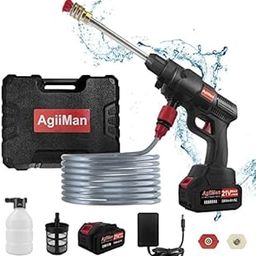 Cordless Pressure Washer - Max 500PSI Battery Powered Pressure Washer Handheld, 21V Portable Cordless Power Washer with Rechargeable 3.0Ah Battery for Car/Fence/Floor/Wall/Patio Cleaning&Watering-29