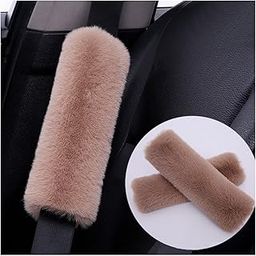 2PCS Fluffy Car Seatbelt Covers - Soft&Comfortable Plush Seat Belt Cushion Protects Shoulder - Universal Seat Belt Covers for Adults or Children Fits Car Truck SUV Van RV (Brown/2pcs)-picture-32
