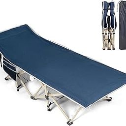 KEYOZA Portable Folding Camping Bed, 190 x 71 cm, Navy Blue, Extra Long Heavy Duty 450 LBS Capacity, with Storage Bag, for Camping, BBQ, Hiking, Backpacking, Beach, Office-picture-29