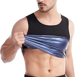 KGDA Sweat Shaper Men�s Premium Slimming Shapewear Workout Sauna Tank Top Vest for Gym Sports - Black-image-4