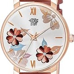 Multi Color Flower Dial Premium Leather Strap Analog Watch for Women and Girls-67