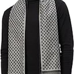 Men's Reversible Argyle/Diamond Pattern Winter Wool Scarf, Muffler 72"x12" Inch-34