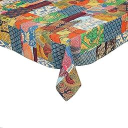 Fortune Creation Double Bed Patch Work Katha Stitched Double Thick bedsheets Bed Cover (Size: 90×108)-image-88