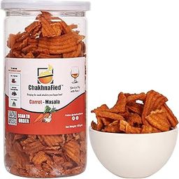 ChakhnaFied Crispy Carrot - Masala Chips | High Fiber & Protein Evening Snacks | Healthy & Tasty Guilt-Free Traditional Snacks | Perfect For Gifting Also | 130g Each, Pack Of 1-image-22