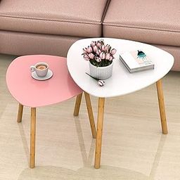 SEROFIK Wooden Coffee Table Marble Laminated Look Bedside Table,Modern Coffee End Table for Living Room, Bedroom and Balcony with Latest Round Design Table-image-49