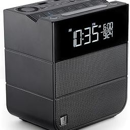 Soundfreaq Sound Rise II, Bedside Radio Alarm Clock, Wireless Digital Clock Radio, with Bluetooth, Large Display Screen, Audio Speakers, Fast Charging & Ambient Nature Noise (Black)-image-8