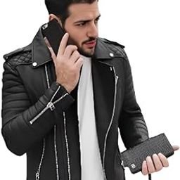 MD Retail Men's Leather Bicker Jacket, Black-image-11