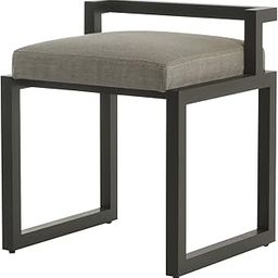 INDIAN DECOR. 41113 Extra seat,Metal Square Low Backrest Dressing Table Stool Comfortable Vanity Stool Dining Chair, Black-7