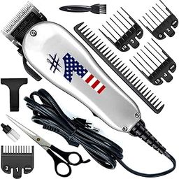 Men Fully Waterproof Big Powerful Corded Hair Clipper Electric Razor Professional Saving Trimmer Beard Moustache Trimmer 7 Length Settings (Multicolor) D8-image-86
