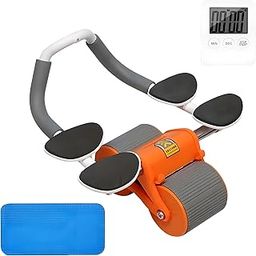 HOMEKIT Ab Roller Wheel, Automatic Rebound Exercise Abdominal Roller with 4 Elbow Supports, Timer and Knee Pad-17