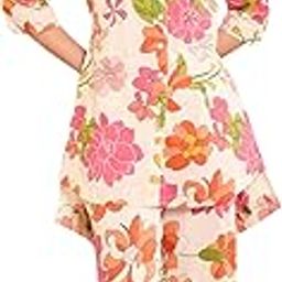 Cotton Floral Hi-low Co-ord set for Women-image-15
